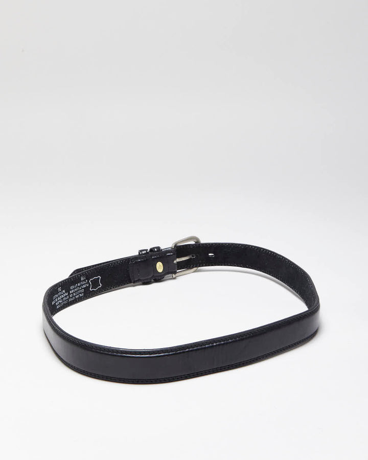 Vintage Italian Black Leather Belt - W34-W38