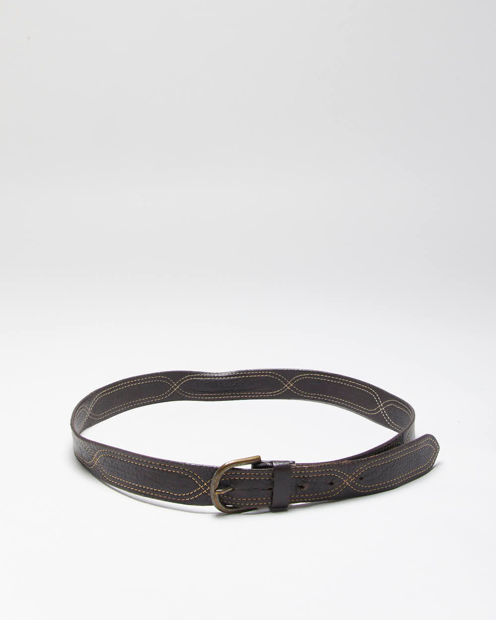 Vintage Eddie Bauer Brown Leather Belt - W34-W38