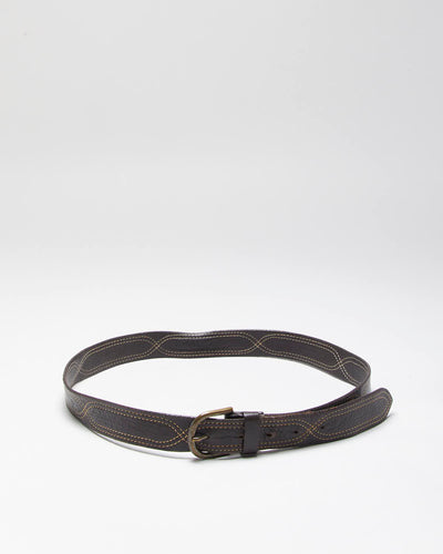 Vintage Eddie Bauer Brown Leather Belt - W34-W38