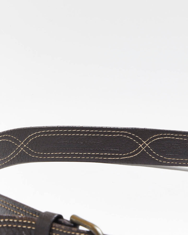 Vintage Eddie Bauer Brown Leather Belt - W34-W38