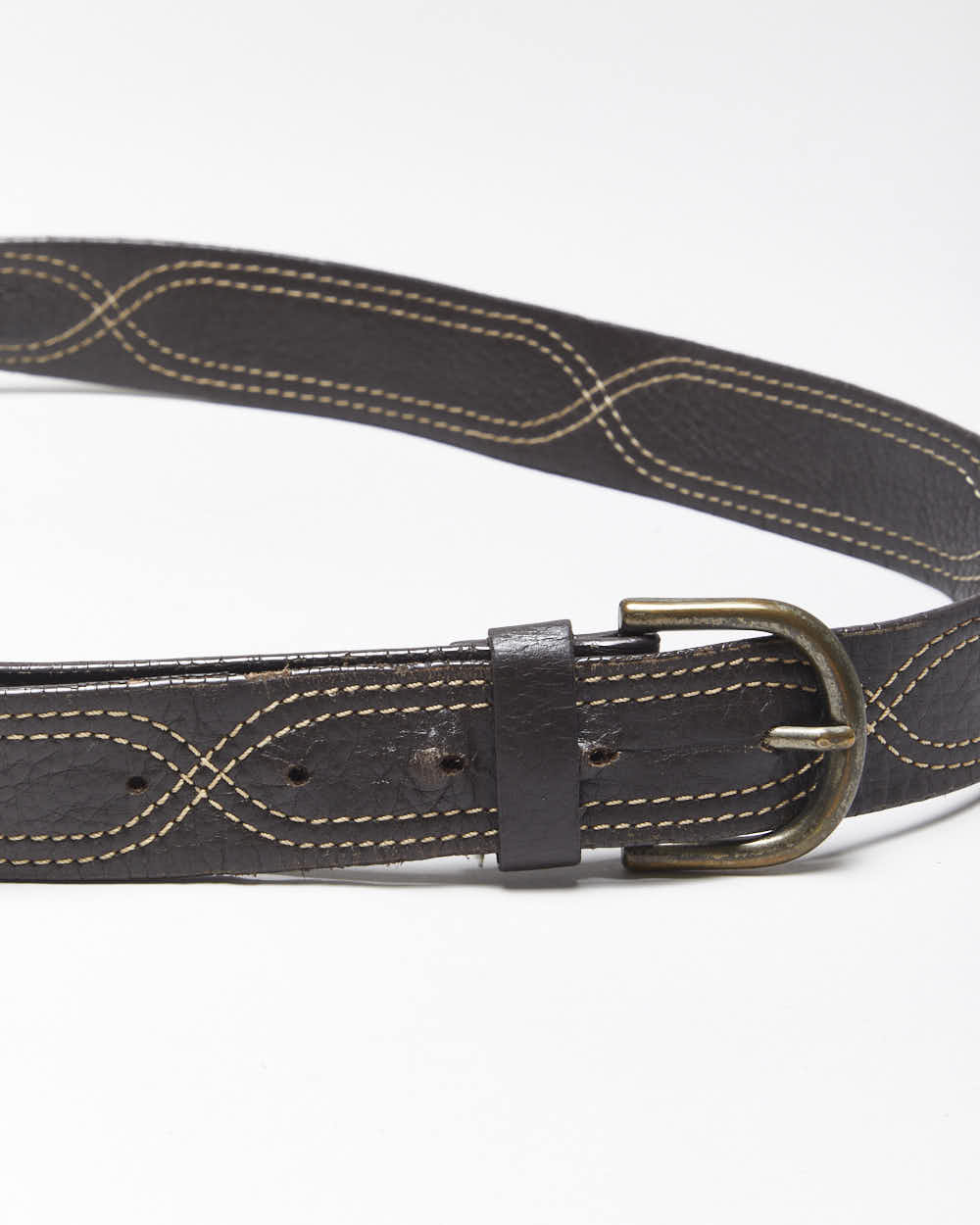 Vintage Eddie Bauer Brown Leather Belt - W34-W38