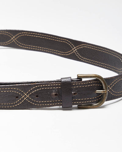 Vintage Eddie Bauer Brown Leather Belt - W34-W38