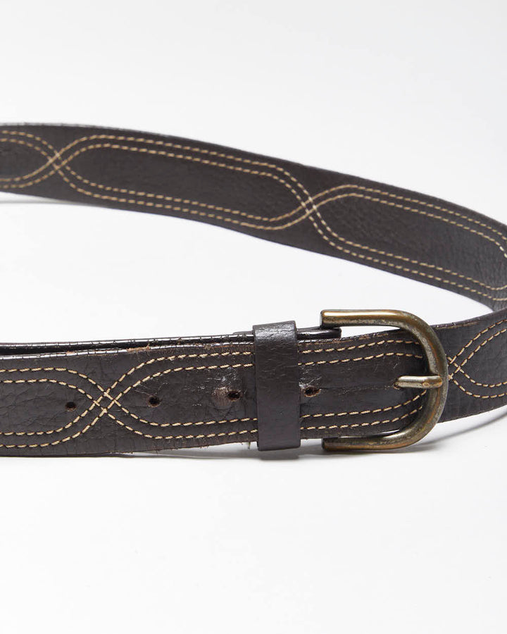 Vintage Eddie Bauer Brown Leather Belt - W34-W38