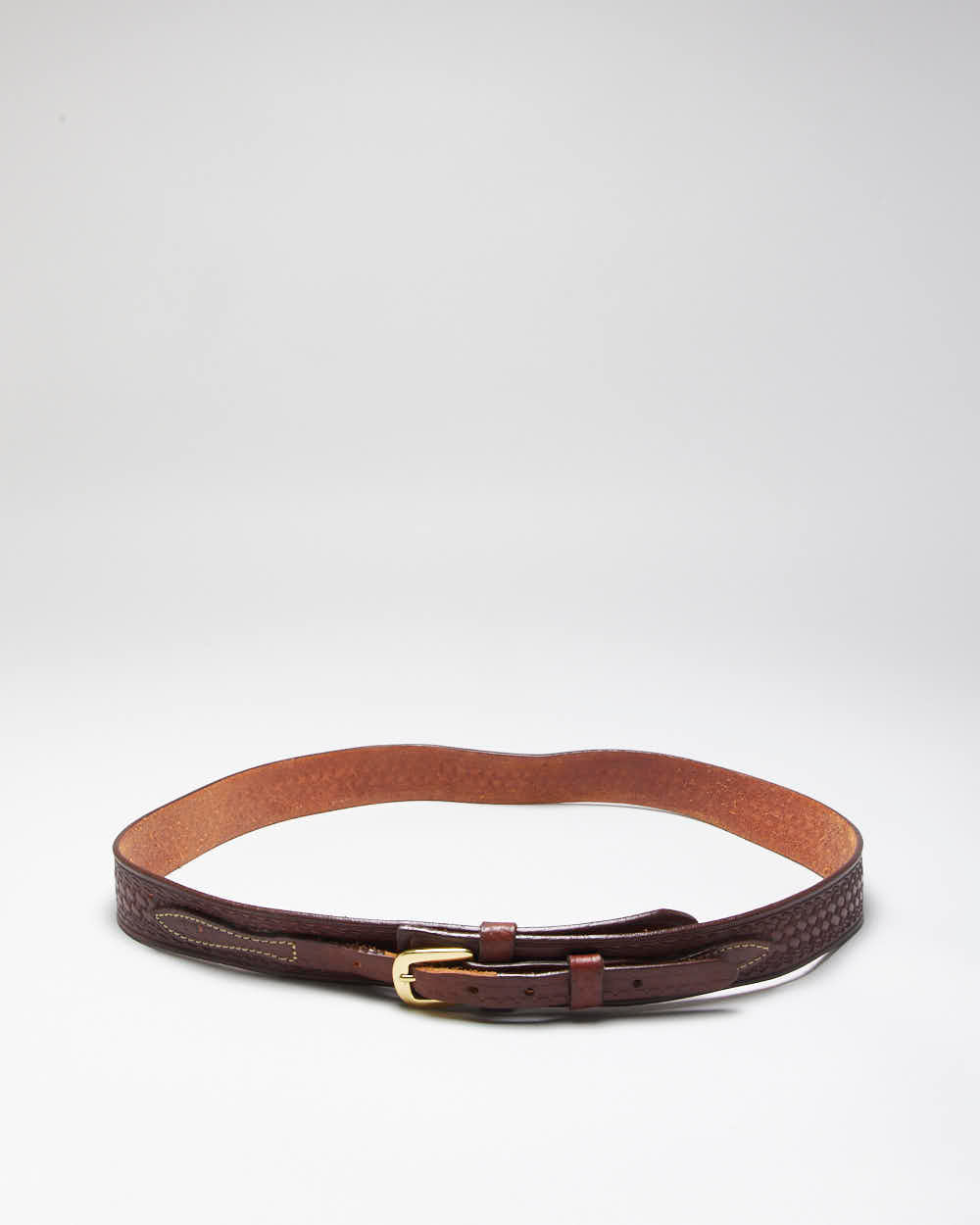 Vintage Western Brown Tooled Leather Belt - W43-W48
