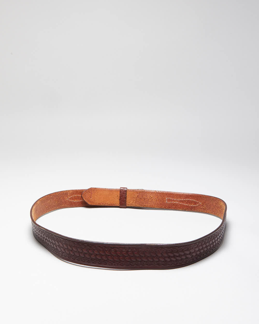 Vintage Western Brown Tooled Leather Belt - W43-W48