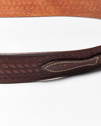 Vintage Western Brown Tooled Leather Belt - W43-W48