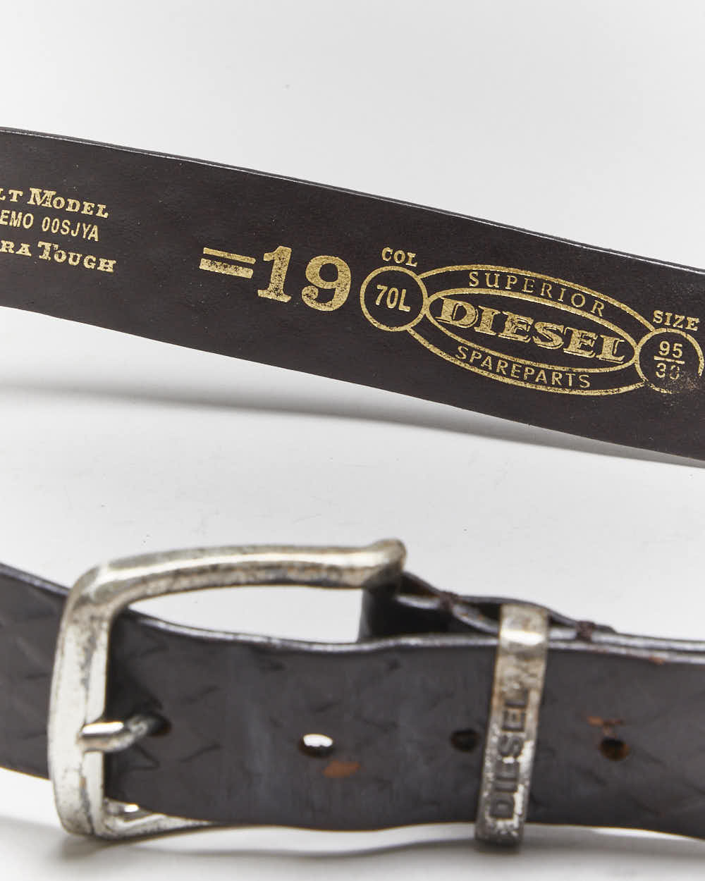 Vintage Y2k 00s Diesel Leather Belt - W34-W38