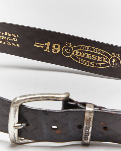 Vintage Y2k 00s Diesel Leather Belt - W34-W38
