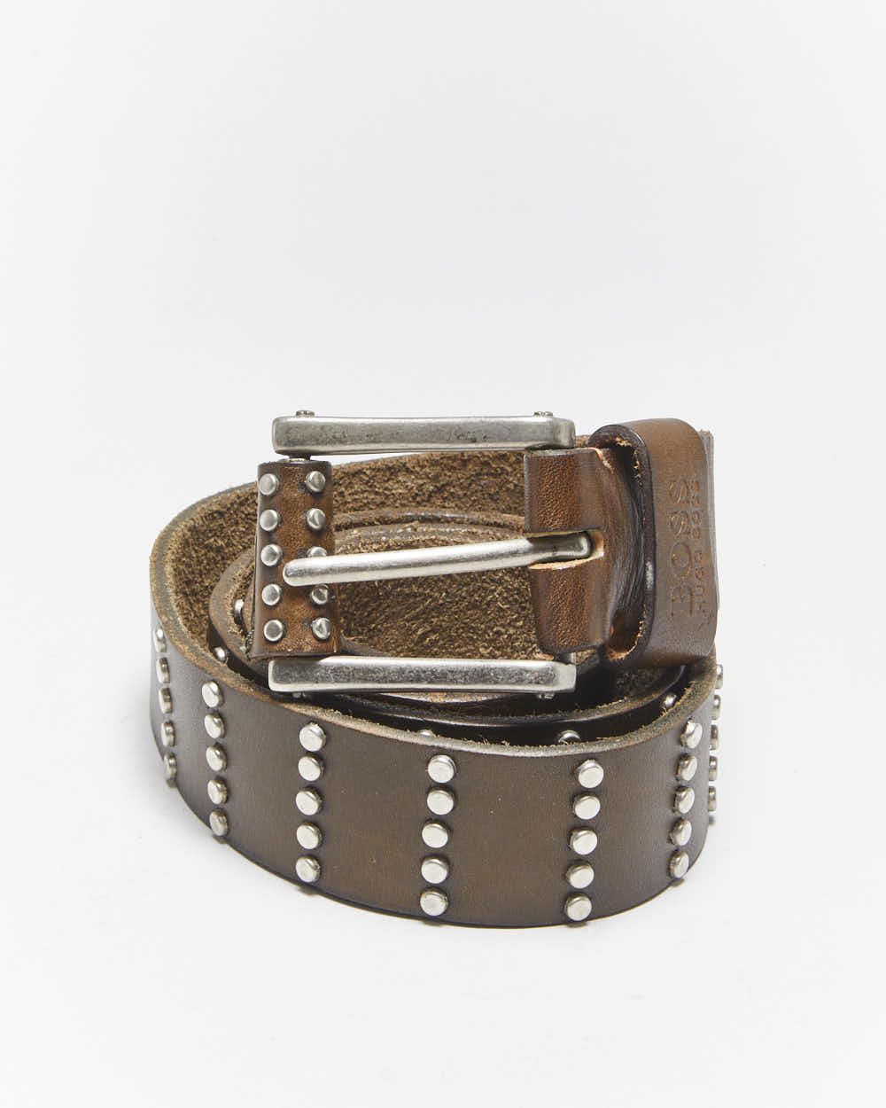 Vintage Hugo Boss Studded Leather Belt - W34-W39