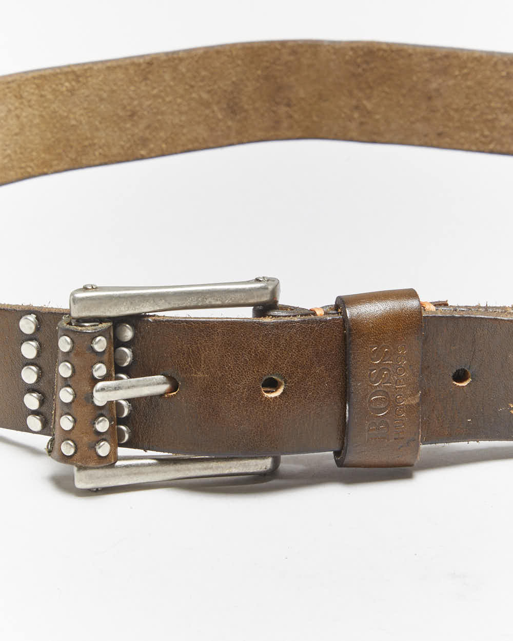 Vintage Hugo Boss Studded Leather Belt - W34-W39