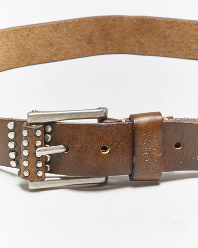 Vintage Hugo Boss Studded Leather Belt - W34-W39