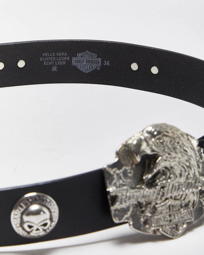 Vintage Harley Davidson Leather Belt - W34-W38