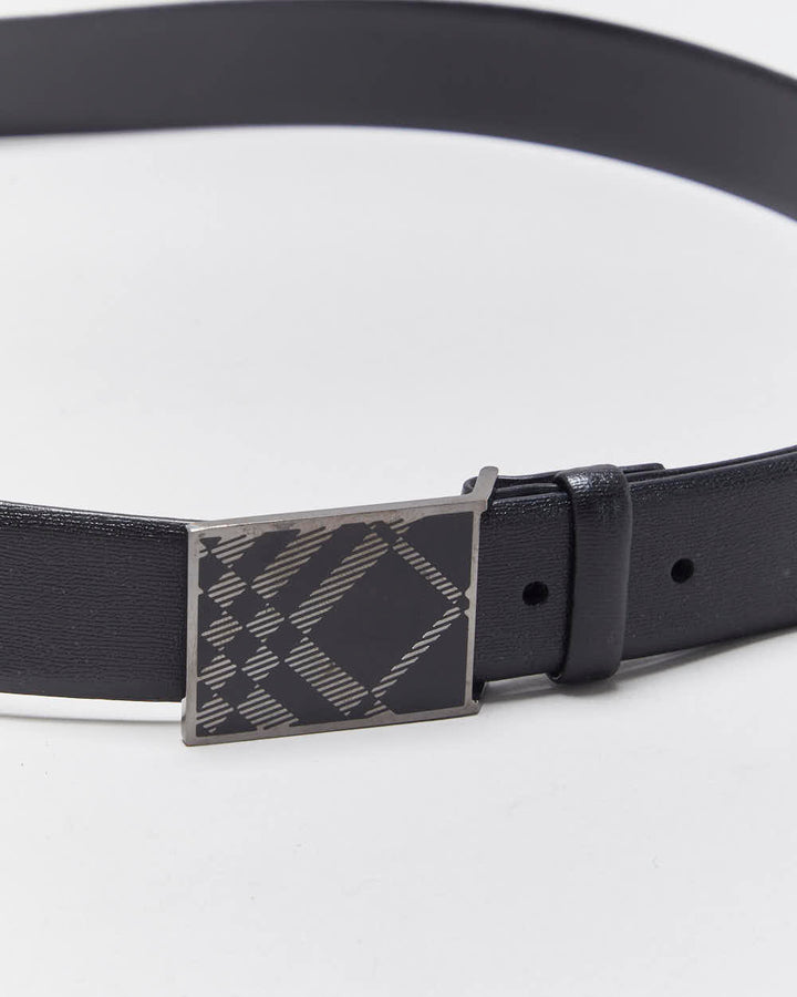 Vintage 00s Burberry Leather Belt - W36-W40