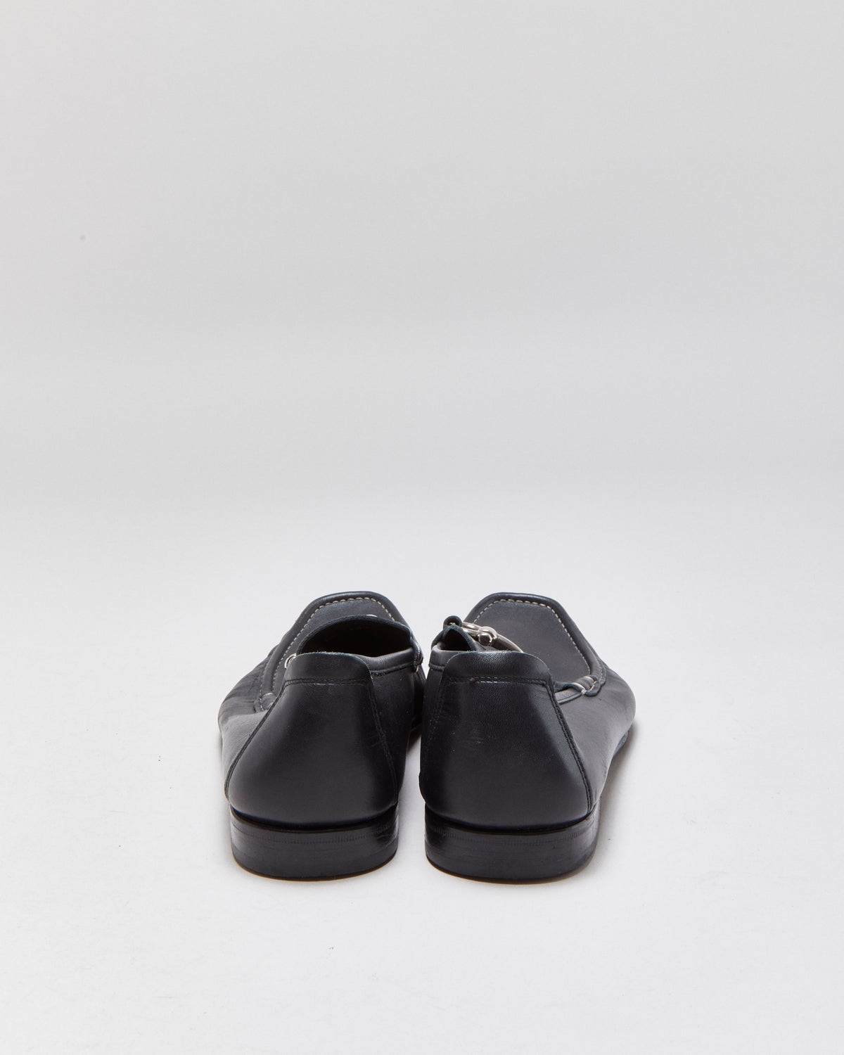 Salvatore Ferragamo Black Leather Gancini Horsebit Loafers - UK9.5