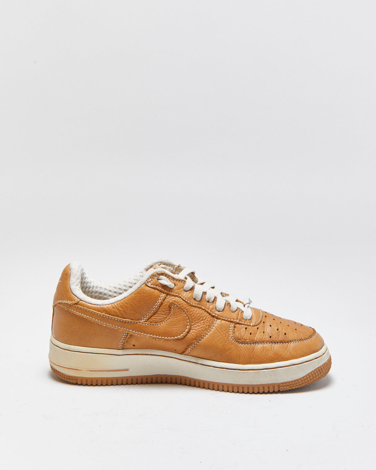 Vintage 2005 Y2K Nike Air Force 1 Low Premium Brown Maple Birch Calfskin Leather Trainers - UK7