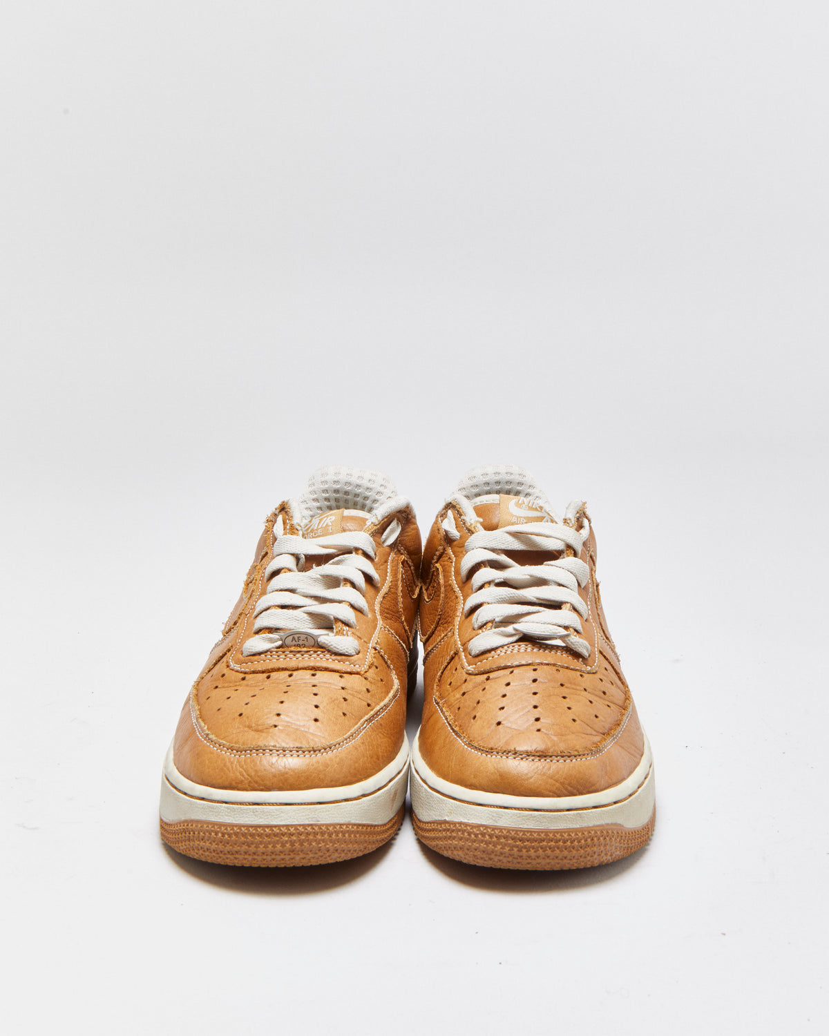 Vintage 2005 Y2K Nike Air Force 1 Low Premium Brown Maple Birch Calfskin Leather Trainers - UK7