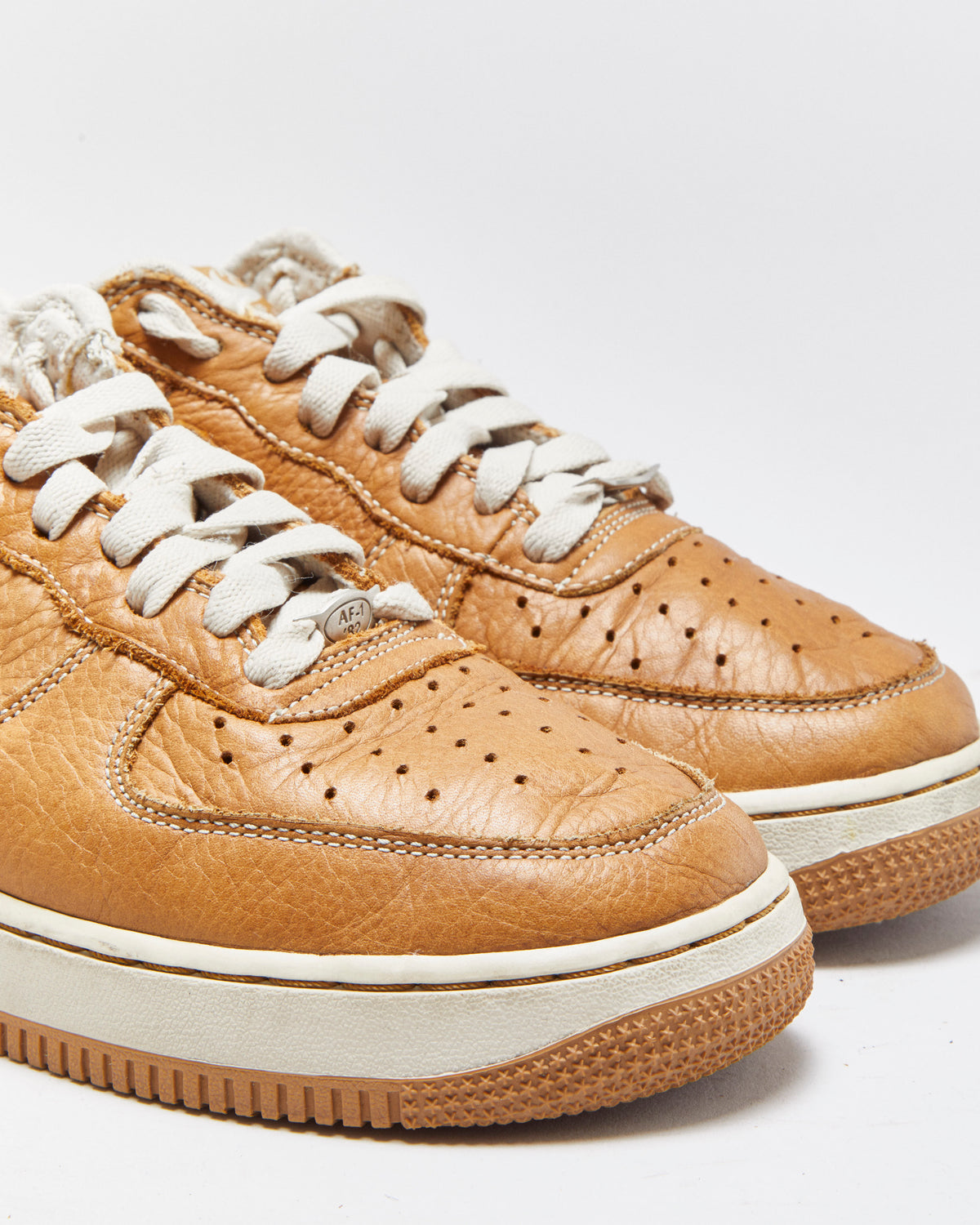 Vintage 2005 Y2K Nike Air Force 1 Low Premium Brown Maple Birch Calfskin Leather Trainers - UK7
