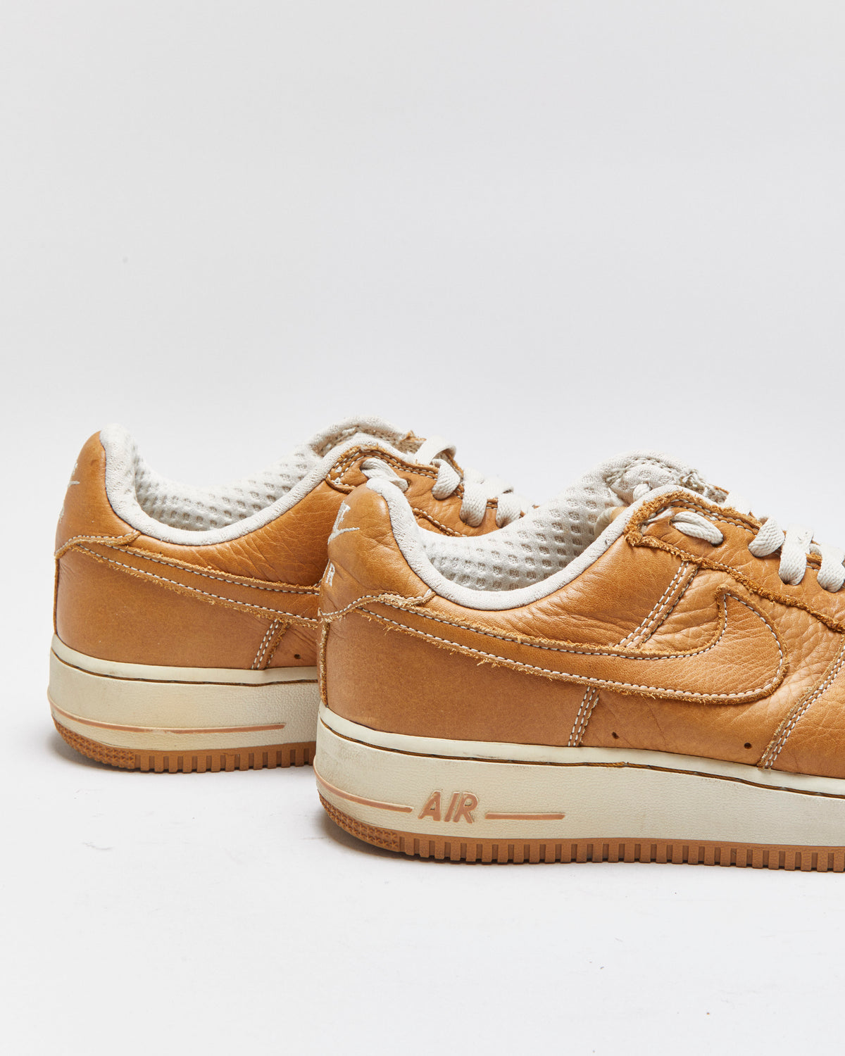 Vintage 2005 Y2K Nike Air Force 1 Low Premium Brown Maple Birch Calfskin Leather Trainers - UK7
