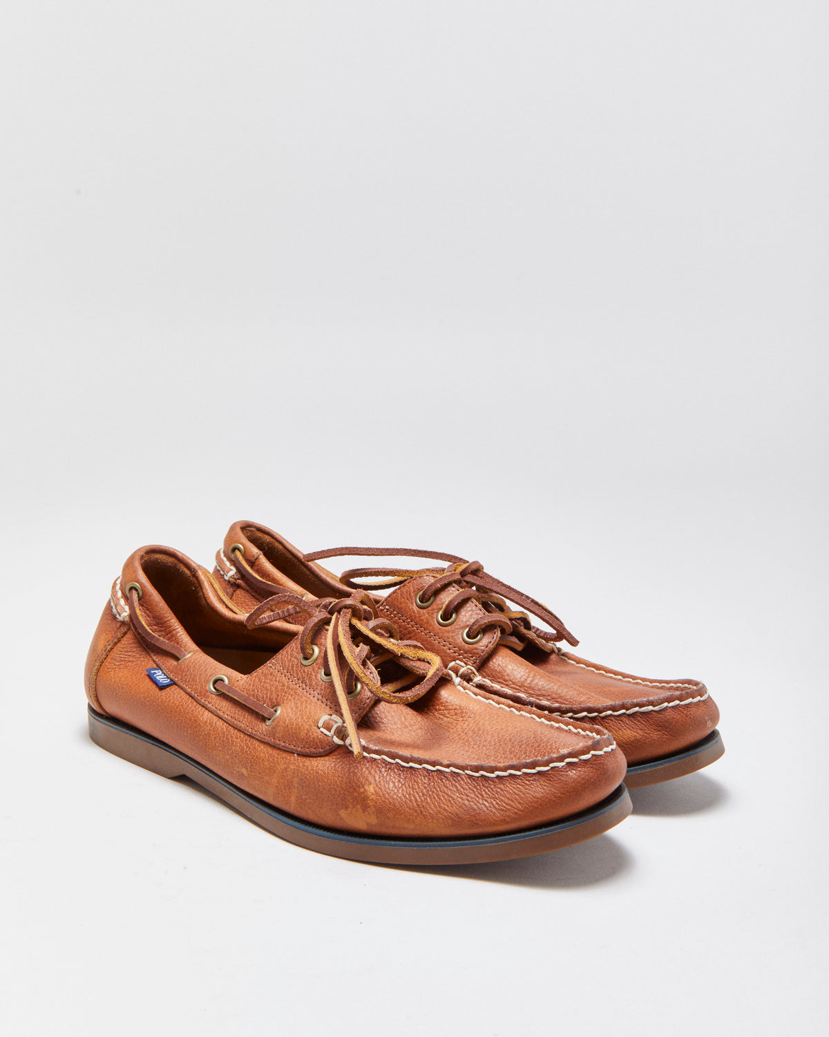 Polo Ralph Lauren Bienne Oiled Grain Leather Boat Shoes - UK10.5
