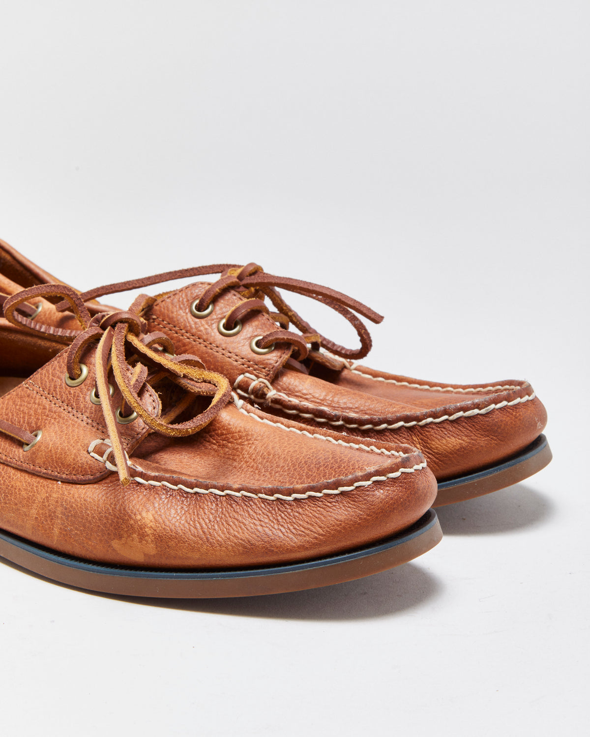 Polo Ralph Lauren Bienne Oiled Grain Leather Boat Shoes - UK10.5
