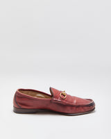 F/W 2024 Gucci 1953 Lugano Burgundy Calfskin Leather Horsebit Loafers  - UK9