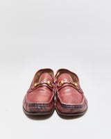 F/W 2024 Gucci 1953 Lugano Burgundy Calfskin Leather Horsebit Loafers  - UK9