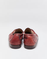 F/W 2024 Gucci 1953 Lugano Burgundy Calfskin Leather Horsebit Loafers  - UK9