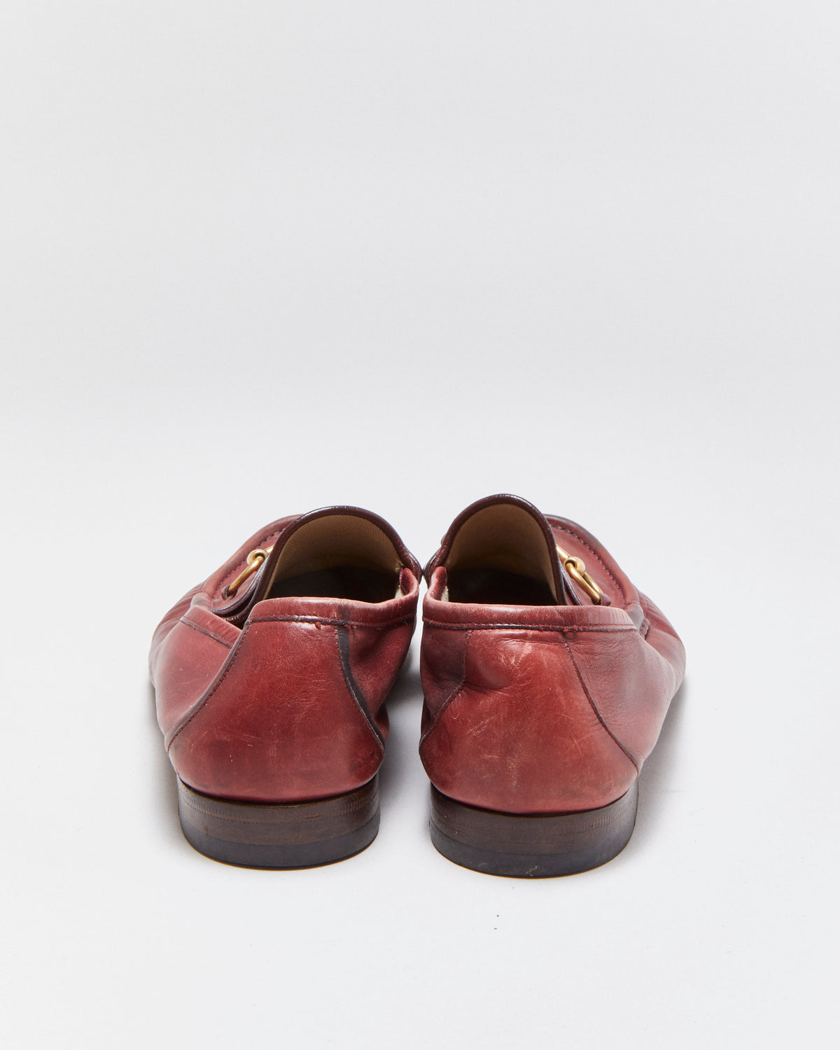 F/W 2024 Gucci 1953 Lugano Burgundy Calfskin Leather Horsebit Loafers  - UK9