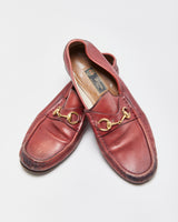 F/W 2024 Gucci 1953 Lugano Burgundy Calfskin Leather Horsebit Loafers  - UK9