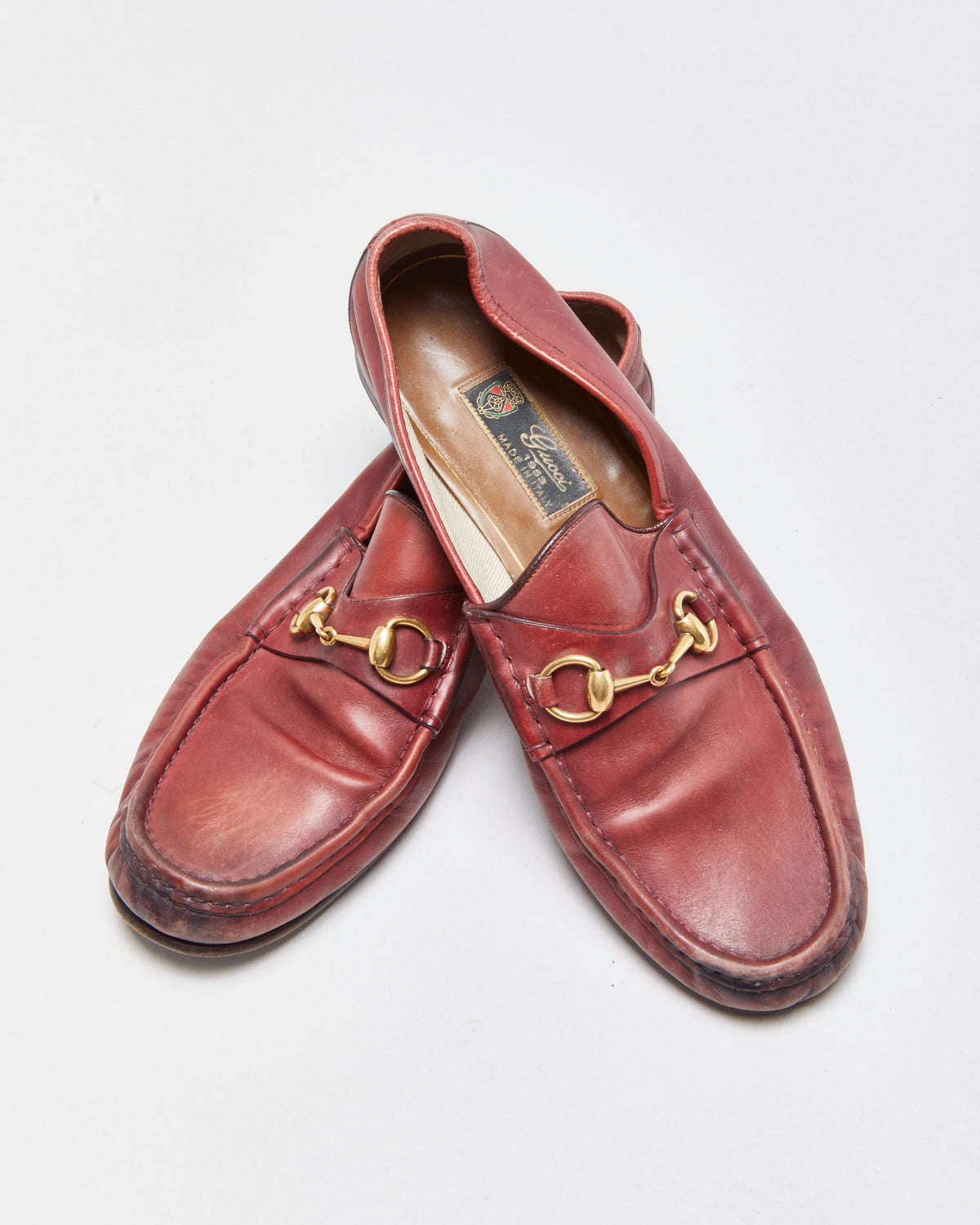 F/W 2024 Gucci 1953 Lugano Burgundy Calfskin Leather Horsebit Loafers  - UK9