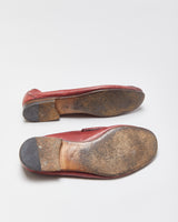 F/W 2024 Gucci 1953 Lugano Burgundy Calfskin Leather Horsebit Loafers  - UK9