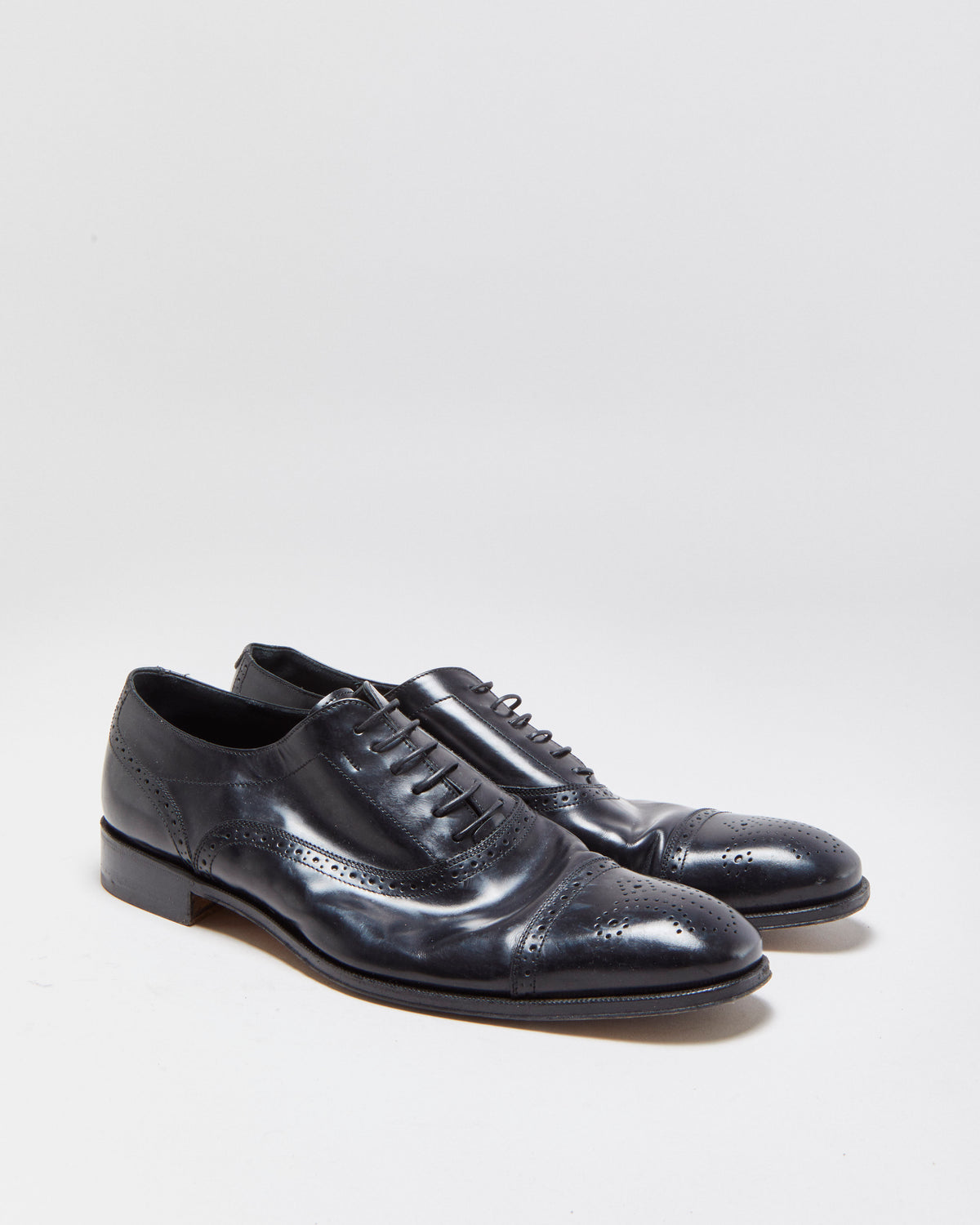 Salvatore Ferragamo Patent Leather Wingtip Oxford Brogues - UK10