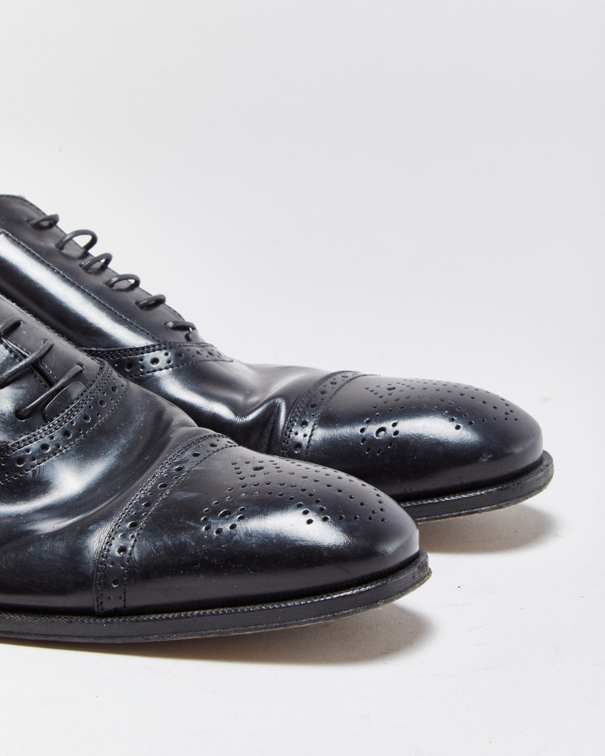 Salvatore Ferragamo Patent Leather Wingtip Oxford Brogues - UK10