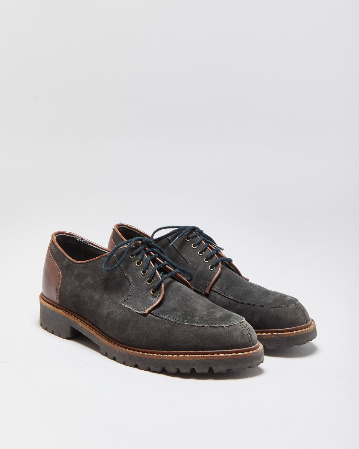 Vintage Eddie Bauer Suede / Leather Made In USA Moc Toe Derby Shoes - UK7