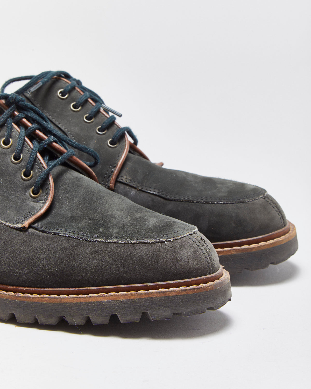 Vintage Eddie Bauer Suede / Leather Made In USA Moc Toe Derby Shoes - UK7
