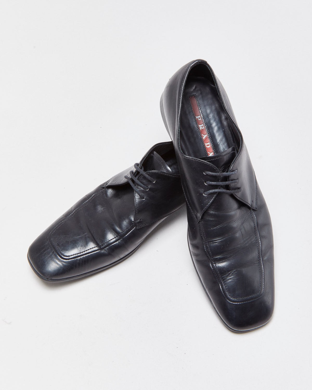 Vintage Y2K 00s Prada Sport Leather Square Toe Oxford Shoes - UK6