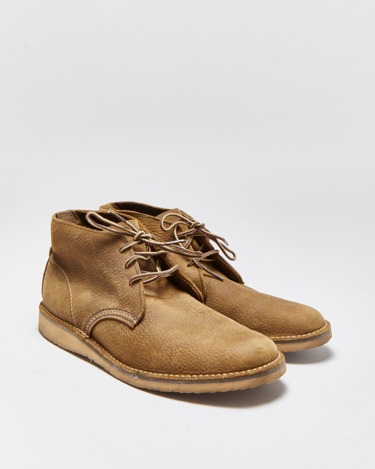 DS Redwing 3327 Olive Brown Weekender Roughout Leather Union Made In USA Chukka Boots - UK8.5
