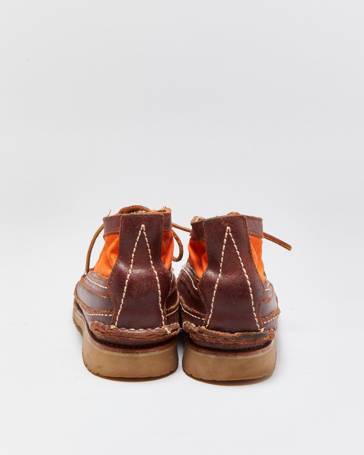 Yuketen Main Guide DB Chestnut Handsewn Horween Leather Made In USA Canvas Moc Toe Chukka Work Boots - UK8.5