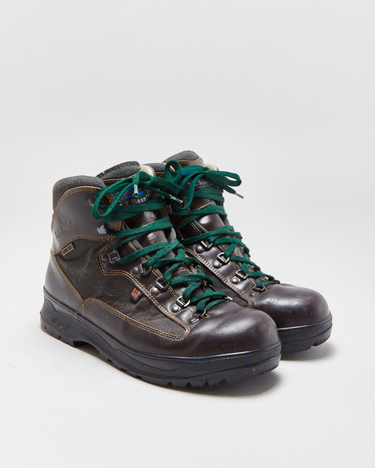 Vintage Y2K 00s L.L.Bean Cresta Gore-Tex Air 8000 Leather Canvas Vibram Hiking Boots - UK8.5