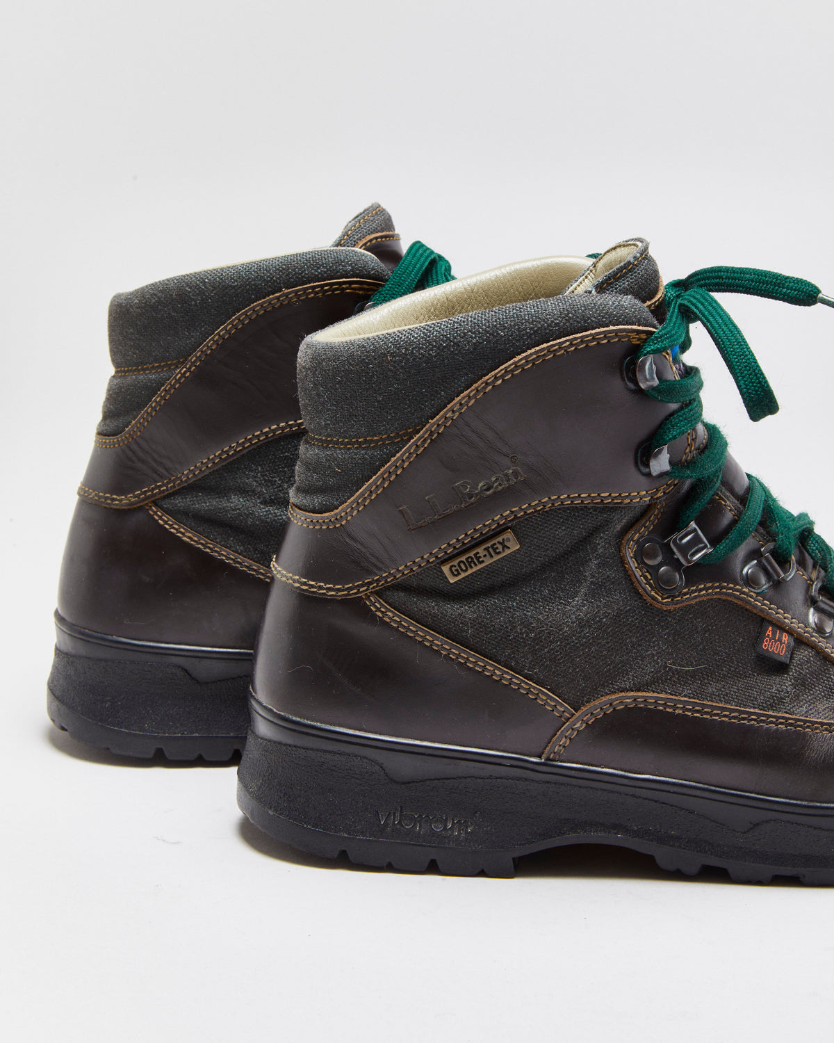 Vintage Y2K 00s L.L.Bean Cresta Gore-Tex Air 8000 Leather Canvas Vibram Hiking Boots - UK8.5