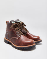 DS Canada West Moorby 6" Pecan Tumbled Leather Handcrafted In America Goodyear Welted Vibram Round Toe Ankle Boots - UK10