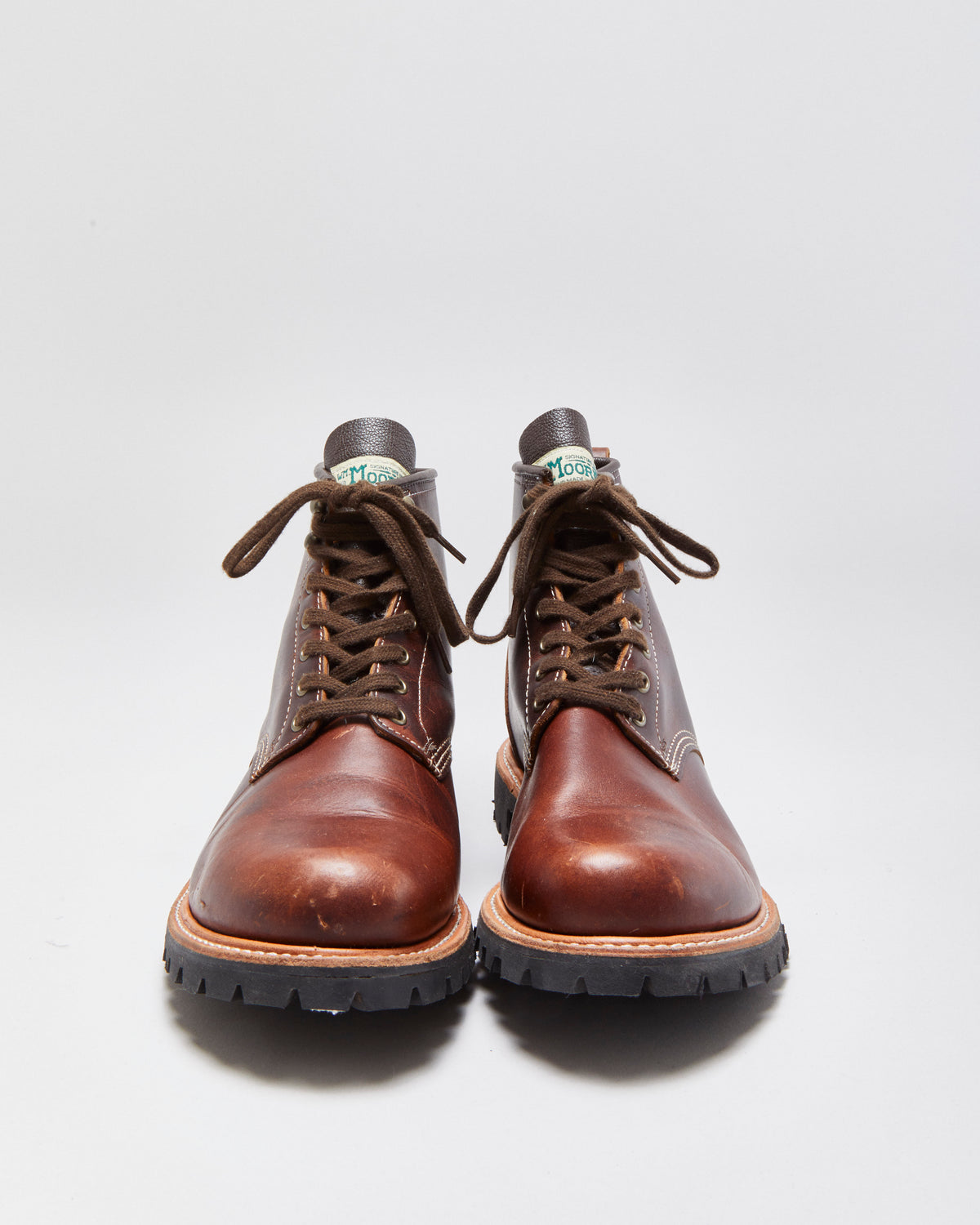 DS Canada West Moorby 6" Pecan Tumbled Leather Handcrafted In America Goodyear Welted Vibram Round Toe Ankle Boots - UK10