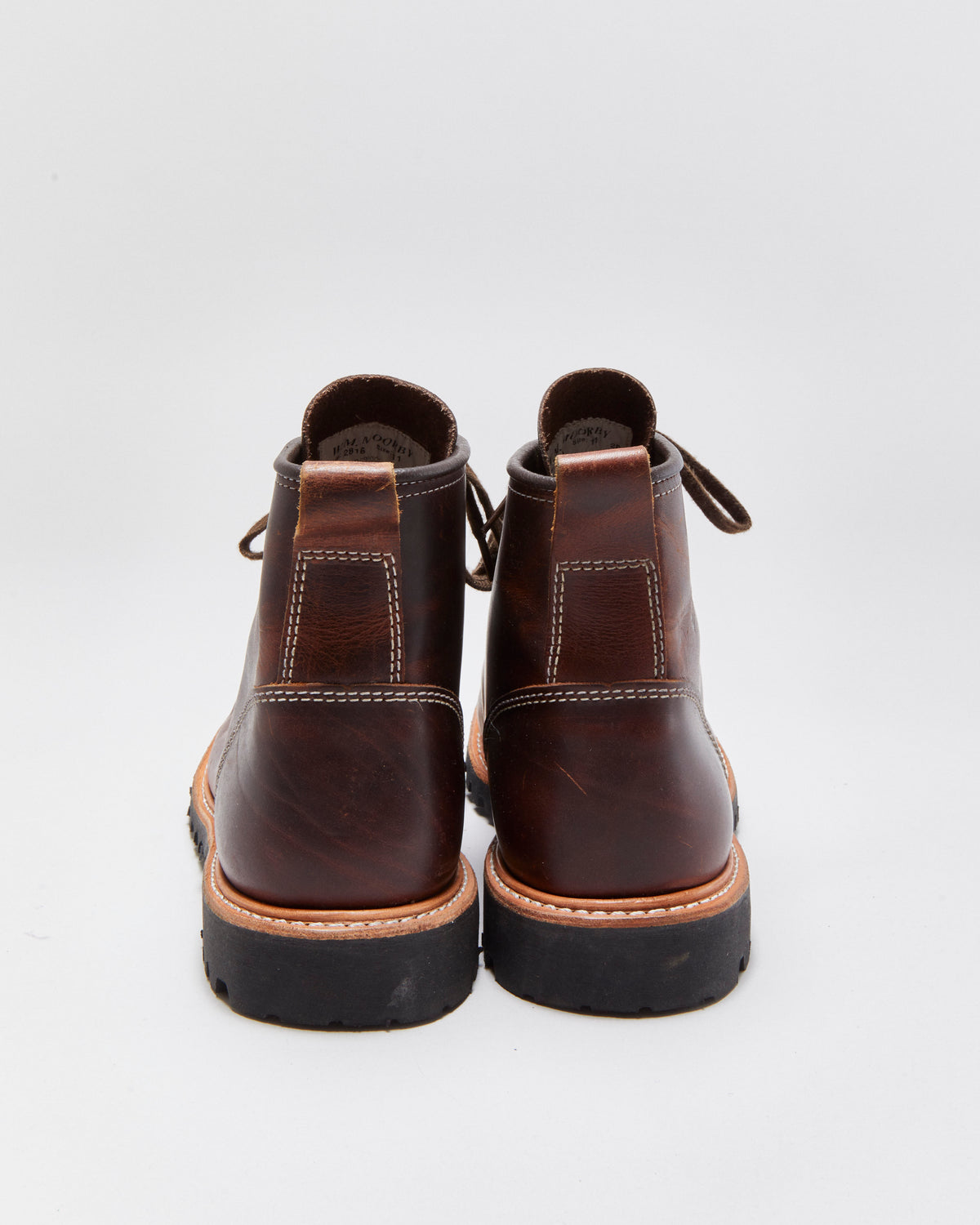 DS Canada West Moorby 6" Pecan Tumbled Leather Handcrafted In America Goodyear Welted Vibram Round Toe Ankle Boots - UK10