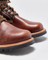 DS Canada West Moorby 6" Pecan Tumbled Leather Handcrafted In America Goodyear Welted Vibram Round Toe Ankle Boots - UK10