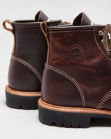 DS Canada West Moorby 6" Pecan Tumbled Leather Handcrafted In America Goodyear Welted Vibram Round Toe Ankle Boots - UK10