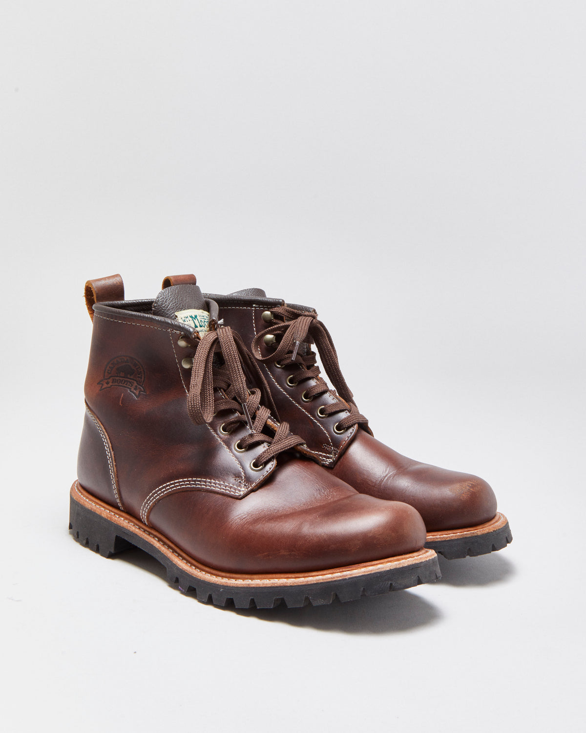 Canada West Moorby 6" Pecan Tumbled Leather Handcrafted In America Goodyear Welted Vibram Round Toe Ankle Boots - UK9