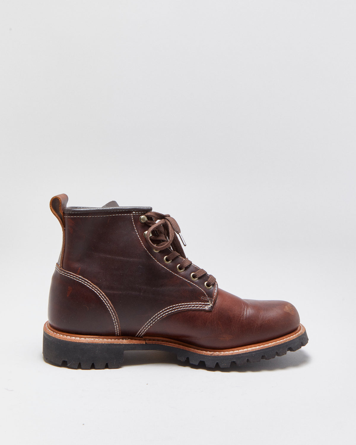 Canada West Moorby 6" Pecan Tumbled Leather Handcrafted In America Goodyear Welted Vibram Round Toe Ankle Boots - UK9