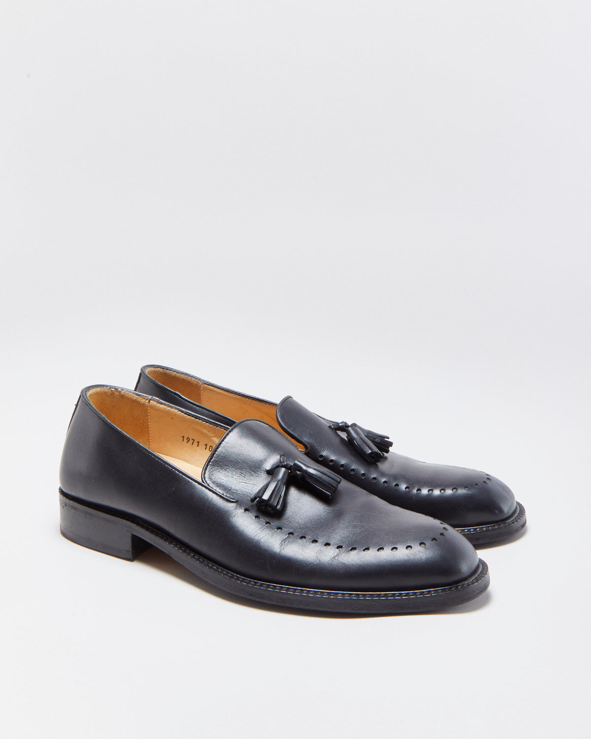 Vintage Y2K 00s Gino Rossi Leather Square Heel Tassel Loafers - UK9