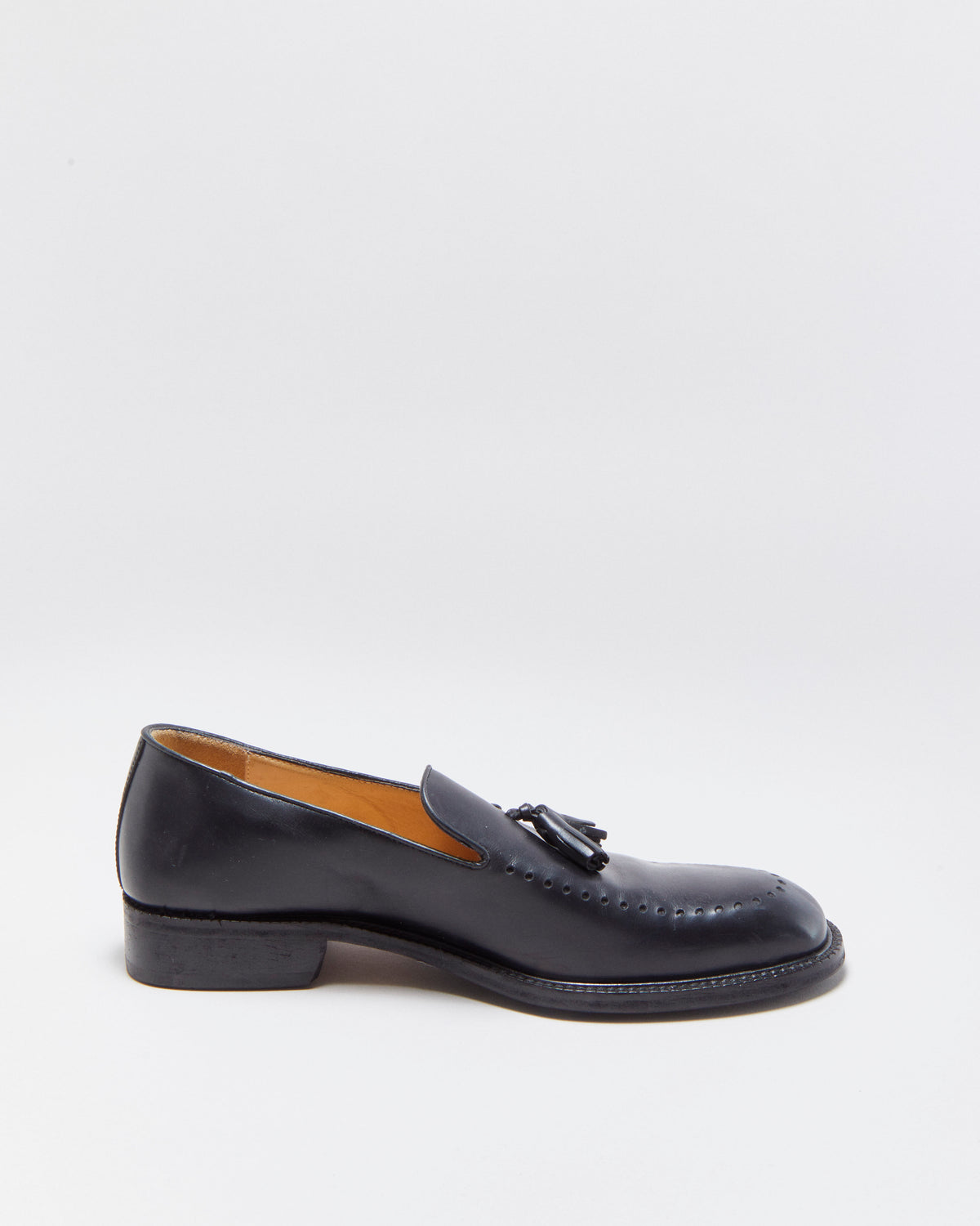 Vintage Y2K 00s Gino Rossi Leather Square Heel Tassel Loafers - UK9