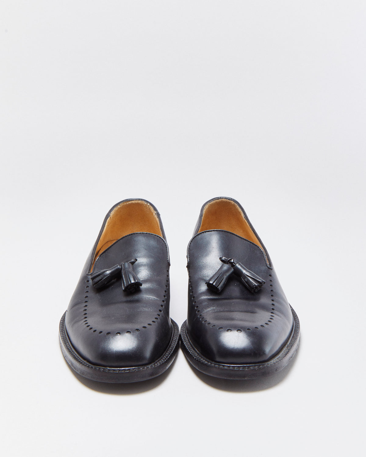 Vintage Y2K 00s Gino Rossi Leather Square Heel Tassel Loafers - UK9